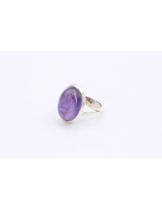 Bague contemporaine en argent 925 sertie d'améthyste-The Vintage Workshop