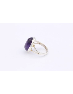 Bague contemporaine en argent 925 sertie d'améthyste-The Vintage Workshop