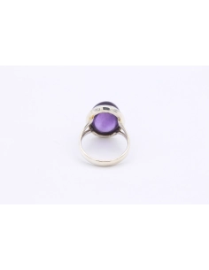 Bague contemporaine en argent 925 sertie d'améthyste-The Vintage Workshop