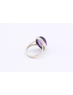 Bague contemporaine en argent 925 sertie d'améthyste-The Vintage Workshop