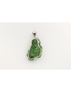 Pendentif contemporain en argent 925 serti de diopside chromifère-The Vintage Workshop