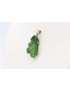 Pendentif contemporain en argent 925 serti de diopside chromifère-The Vintage Workshop