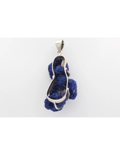 Pendentif contemporain en argent 925 serti d'azurite-The Vintage Workshop
