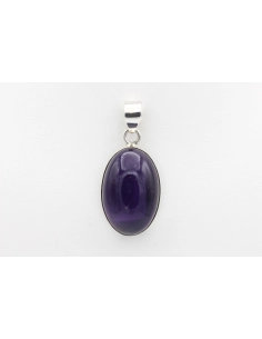 Pendentif contemporain en argent 925 serti d'améthyste-The Vintage Workshop