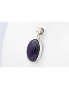 Pendentif contemporain en argent 925 serti d'améthyste-The Vintage Workshop