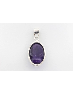 Pendentif contemporain en argent 925 serti d'améthyste-The Vintage Workshop