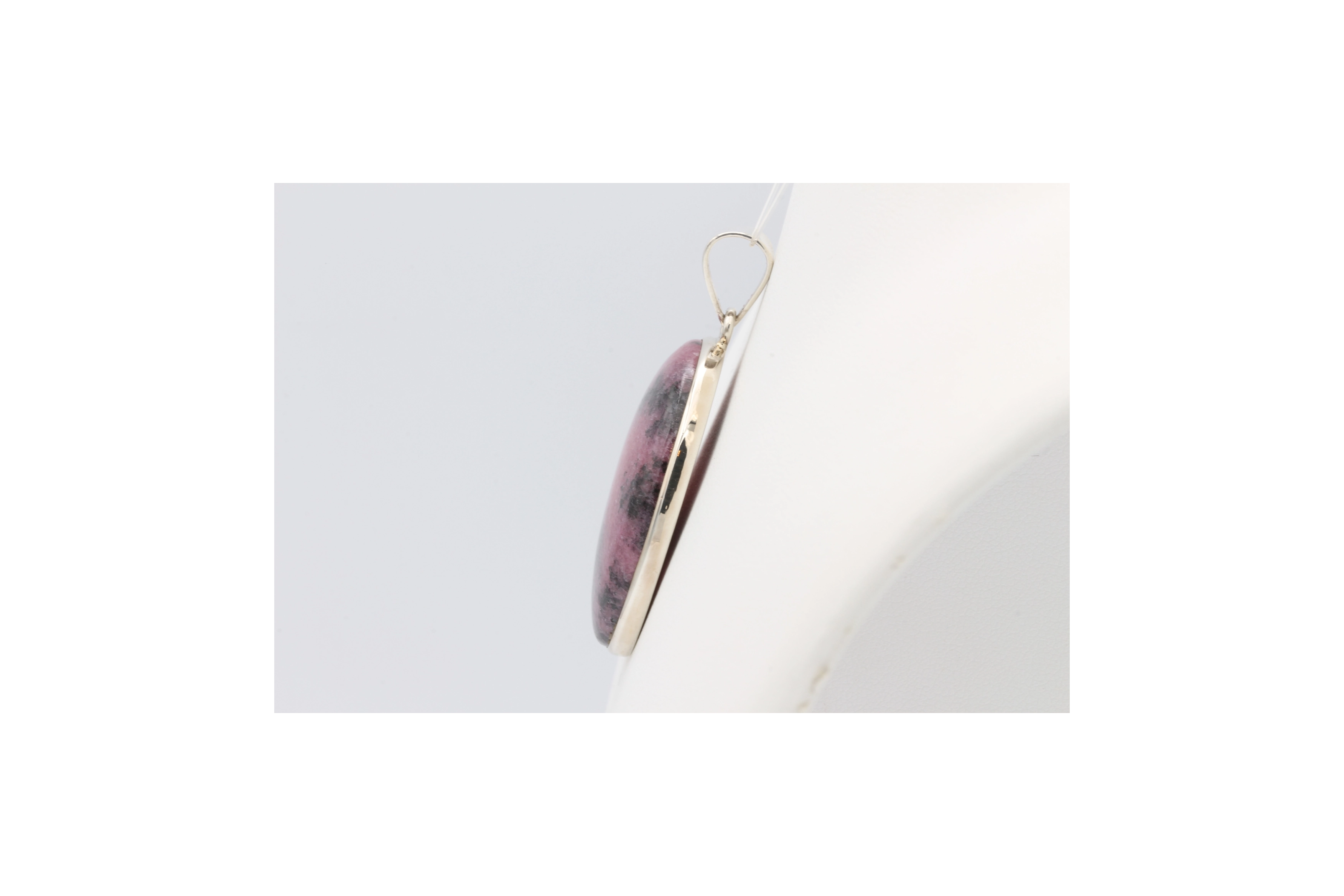 Pendentif contemporain en argent 925 serti de rhodonite - - 3