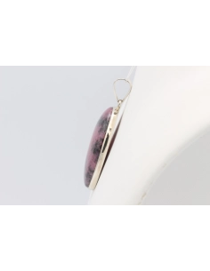 Pendentif contemporain en argent 925 serti de rhodonite - - 3