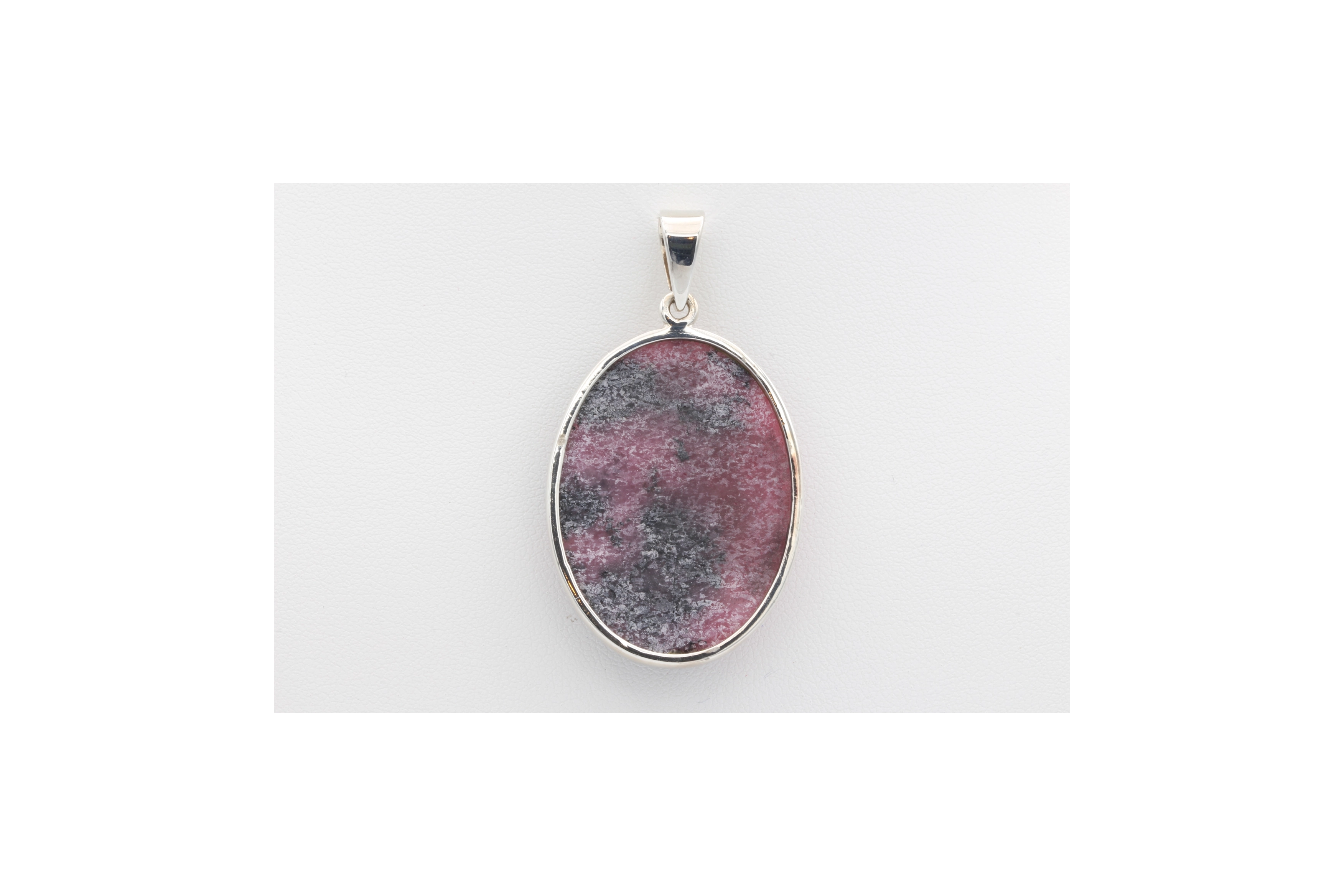 Pendentif contemporain en argent 925 serti de rhodonite - - 4