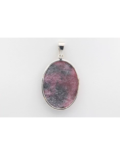 Pendentif contemporain en argent 925 serti de rhodonite - - 4