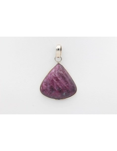 Pendentif contemporain en argent 925 serti de rubis-The Vintage Workshop