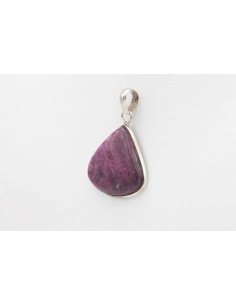 Pendentif contemporain en argent 925 serti de rubis-The Vintage Workshop