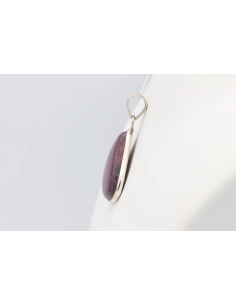 Pendentif contemporain en argent 925 serti de rubis-The Vintage Workshop