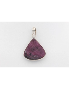 Pendentif contemporain en argent 925 serti de rubis-The Vintage Workshop