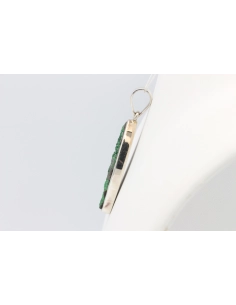 Pendentif contemporain en argent 925 serti de diopside chromifère-The Vintage Workshop