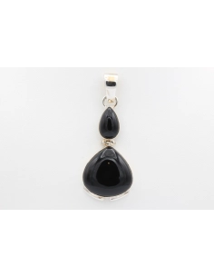 Pendentif contemporain en argent 925 serti d'onyx-The Vintage Workshop