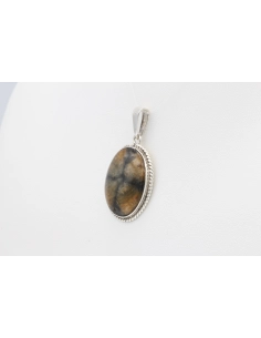 Pendentif Années 70 en argent 925 serti d'andalousite-The Vintage Workshop
