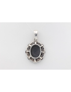 Pendentif contemporain en argent 925 serti de grenat et de marcassite-The Vintage Workshop