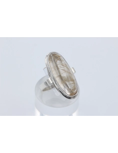 Bague Années 70 en argent 925 sertie de quartz rutile - 5