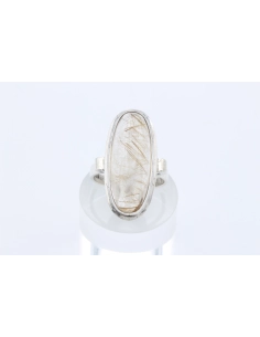 Bague Années 70 en argent 925 sertie de quartz rutile - 1