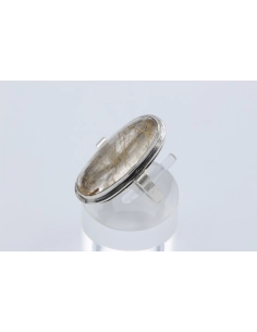 Bague Années 70 en argent 925 sertie de quartz rutile - 2